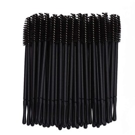 Desechables Cepillos de Pestañas Kit, Paquete de 100 kits de herramientas de pincel de maquillaje de aplicador de varillas de pincel de pestañas desechables Cepillos de Cejas(negro)