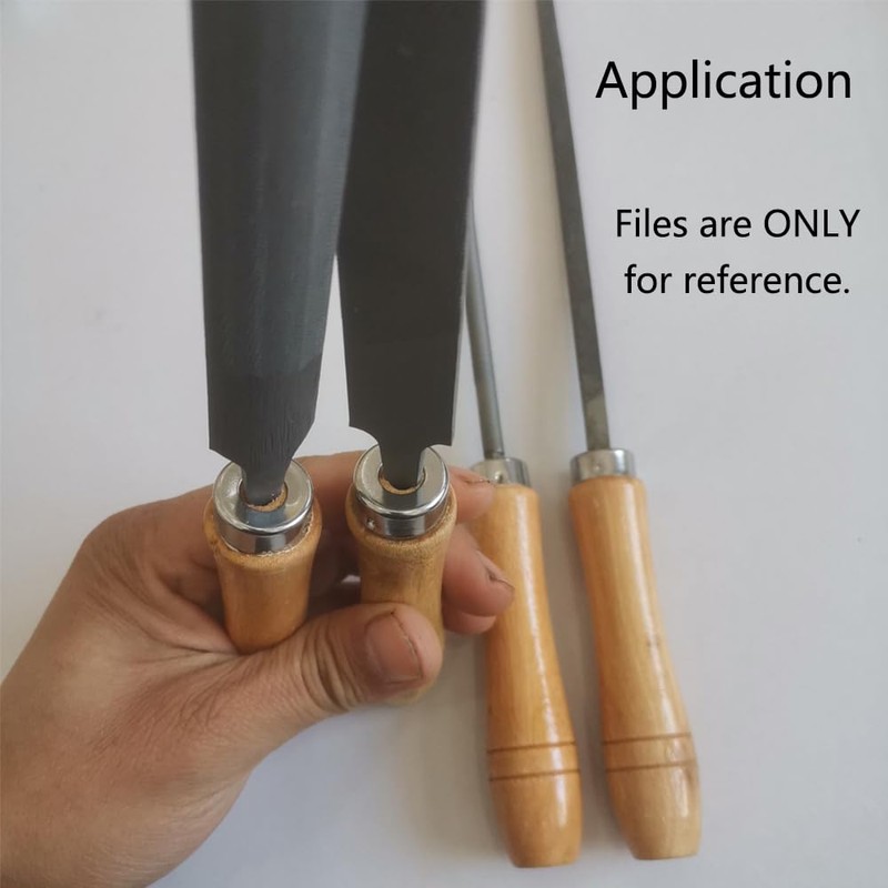 TopHomer 20 Pieces Wooden File Handle, Safety File Handle with