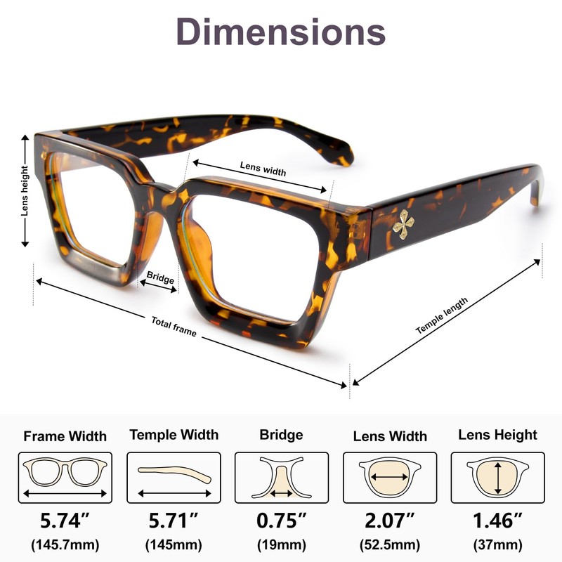 VISOONE 2 Pack Blue Light Blocking Glasses Rectangle Frame and