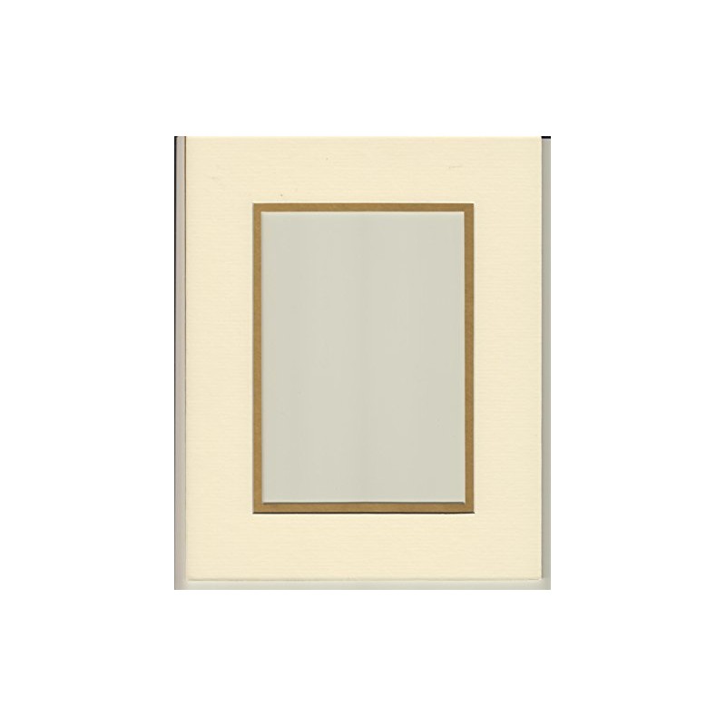 16x20 Cream & Gold Double Picture Mat, Bevel Cut for