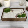 Wooden Stackable Zen Garden | White Sand with Rake &