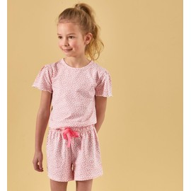 Little Label - Children's Pyjamas Girls Short - Shortama - Summer Pyjamas Girls Short Sizes 86 to 152 - Organic Cotton, Leopard Pink
