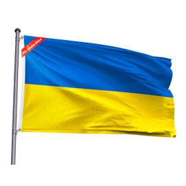 Double Sided Ukraine Flag 3x5FT Ukrainian National Polyester Flag With 2 Grommets For Patriotic Ukrainian Themed Festival Events Party Decoration (Ukraine, 3x5FT-3ply)