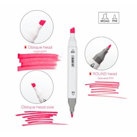 BEMLP 60 Colors Drawing Markers Pen Oily Alcoholic Dual Headed Sketch Markers Set For Animation Manga Design (60 Colors Animation set)