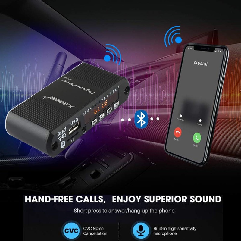 Bluetooth Audio Receiver FM Radio,MP3 Digital Player,LED 4-Digital Display,SD Card/USB