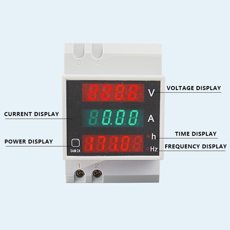 Digital Single Phase Energy Meter Tester Electricity Usage Monitor Ampermeter