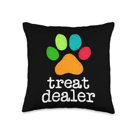 Funny Dog Paw Treat Dealer Saying Throw Pillow
