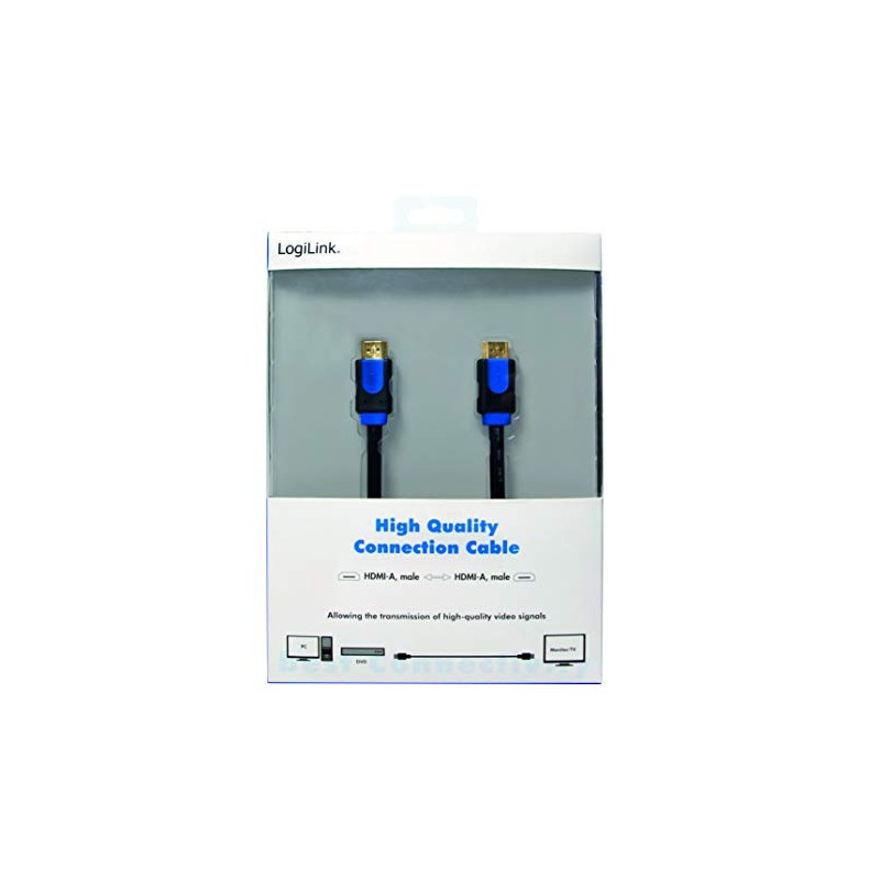 LogiLink 1m HDMI Plug to HDMI Plug Cable - Black