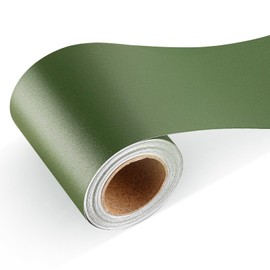 HelloWall Olive Green Wallpaper Border Bathroom Mirror Frame Border Peel and Stick Wallpaper Borders Self Adhesive Waterproof Bathroom Tiles Sticker Mirrors Tape Trim Bulletin Board Borders 3"x197"