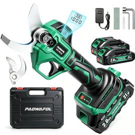 2.1“/54mm Electric Pruning Shears, Upgraded Cordless Electric Scissors, with Brushless Motor | Dual 2.0Ah Battery | Sk7 Blade | LCD Display for Heavy-Duty Garden, Orchard & Branch Cutter