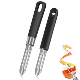 Pack of 2 Food Grade Stainless Steel Peeler with Handle, Double Blade Potato Peeler, Vegetable Peeler for Potatoes, Carrots, Cucumbers, Apples, Pears, Peeler Tupper