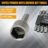 Power Nut Driver Drill Bit Set of 14 Pcs Metric
