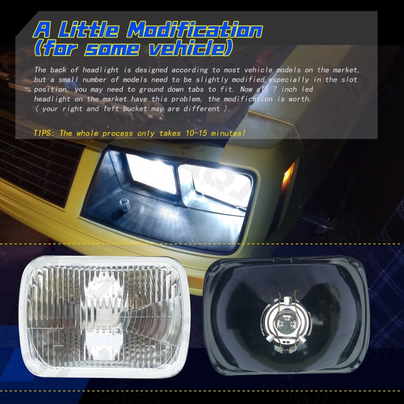 AQJ 4X LED HEADLIGHTS 4X6 FIT 2003-2008 2009 CHEVY KODIAK