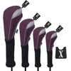 Andux 4pcs/Set Nylon Golf Wood Club Head Covers 460cc Driver