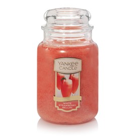 Yankee Candle White Strawberry Bellini Scented, Classic 22oz Large Jar Single Wick Candle, Over 110 Hours of Burn Time