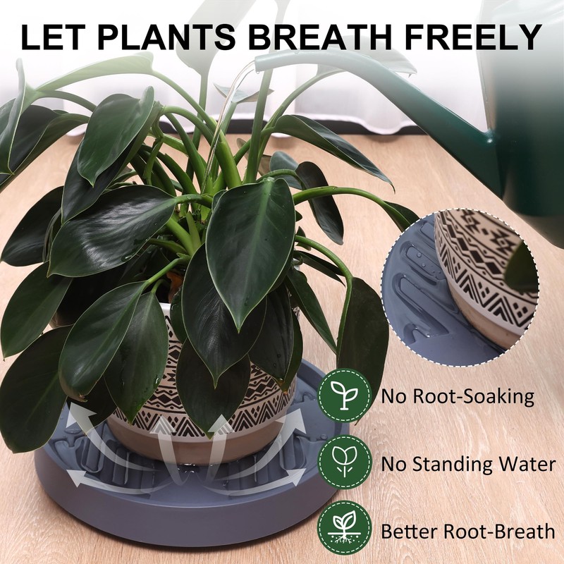 Dcpes 12Inch Plant Caddy with Hidden Wheels, Rolling Plants Stand