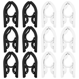 Sinofort Foldable Clothes Hangers, Pack of 12 Foldable Clothes Hangers, 2 Colours, Plastic Hangers, Space Saving Travel Hangers, Travel Hangers, Foldable Hangers for Home, Hotel, Travel, Camping