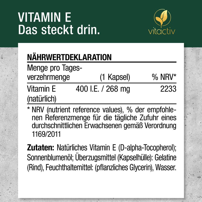VITACTIV Vitamin E 400 I.E. - 90 Vitamin E Kapseln