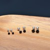 3MM Tiny Cubic Zirconia Stud Screw Backs Sterling Silver Earrings