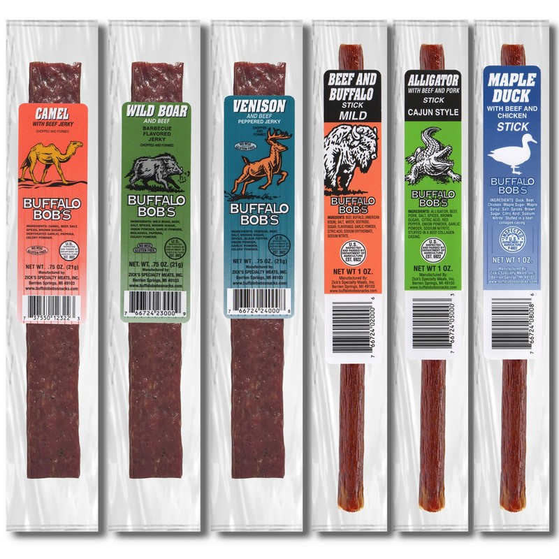 Buffalo Bob's Wild Game Meat Snacks (6 Pack), Beef Variety