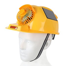 Smart Construction Hard Hats with 2 Solar Fan, Removable Adjustable Lining Safety Helmet, Ventilated Breathable Hard Hat for Construction and Home Improvement