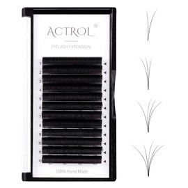 ACTROL Volume Eyelashes Extension C Curl 0.07mm 17mm Easy Fan Lashes Extension Self Fanning Eyelashes Extension volume Lashes Bloom in One Second Easy Fan Eyelashes Extension(C-0.07mm, 17mm)