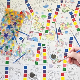 PEMOTYST 198 PCS Watercolor Coloring Books Goodie Bags Stuffers Bulk Kids Party Favors for Art Craft Kit Classroom Prizes School Birthday Party Supplies