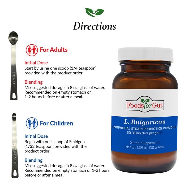 Foods For Gut Lactobacillus Bulgaricus Probiotic Powder 50 Billion cfu's