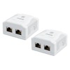 FGB 2x Cat6A Surface-Mounted Network Socket, 2 Port RJ45 Socket,