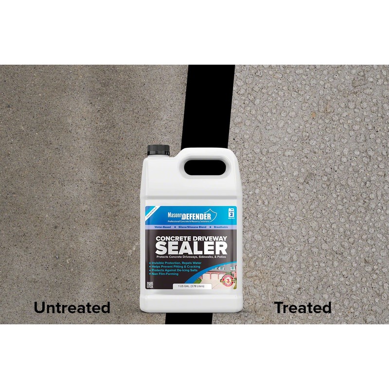 MasonryDefender Concrete Sealer - Deep Penetrating Water Repellent, Silane Siloxane