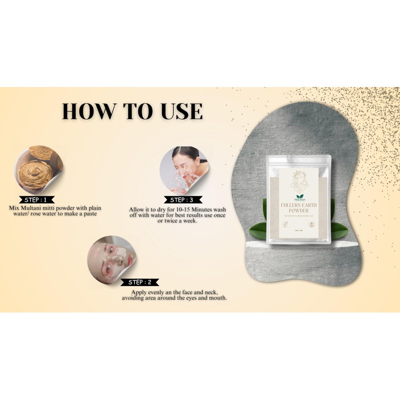 Fullers Earth Powder Fuller's Earth Multani Mitti Bentonite Clay for