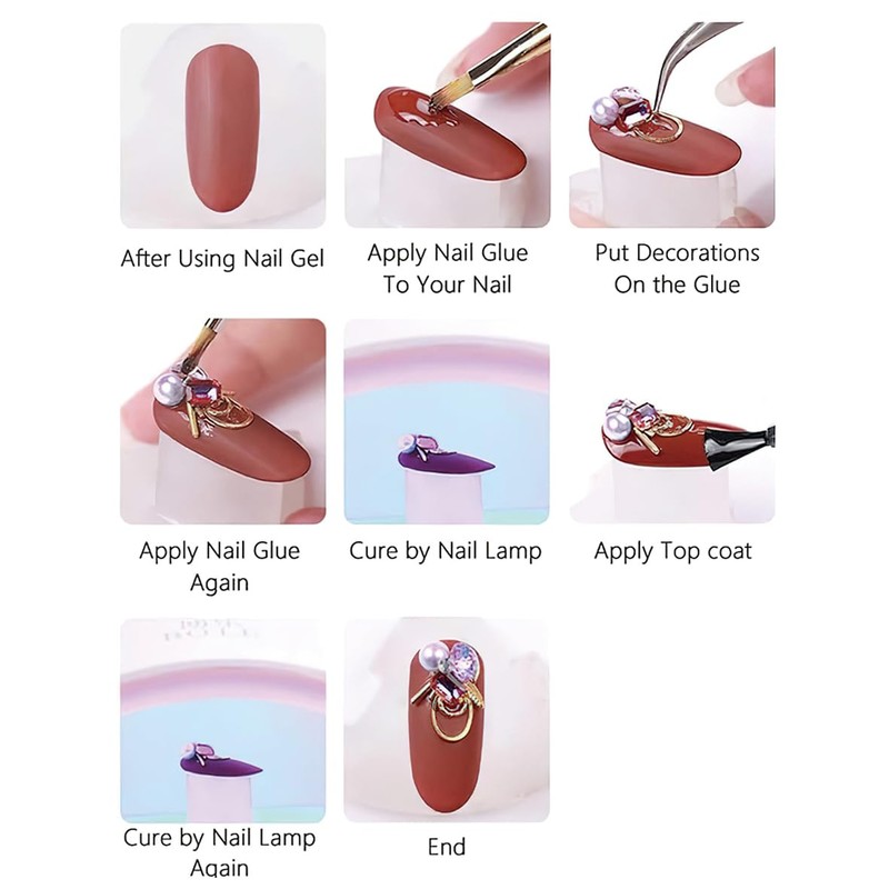 Bow Nail Charms Kit, Jremg 3D Nail Charms and Gems
