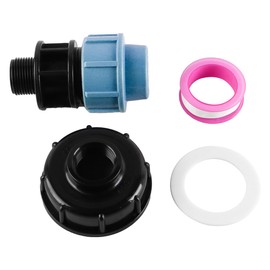 Laroal IBC Tank Threaded Connector For Mdpe Water Pipe Fittings S60x6 Adapter Straight Outlet 25mm