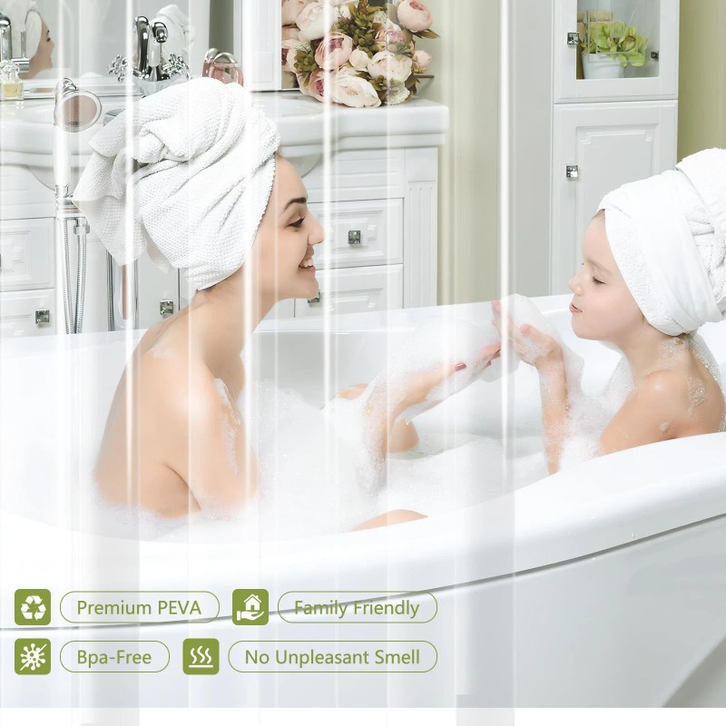 Seenus PEVA 8G Clear Shower Curtain Liner 75 inch Long