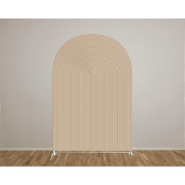 KONPON White Ripples Arched Frame Fabric Cover for Birthday Partied Double-Sided Stretchy Chiara Backdrops Arched Wall Stands Covers Arch Backdrop Cover 2.5x6ft