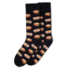MeMoi Men's Tasty Hoagies Rayon Blend Novelty Crew Sock Denim 10-13