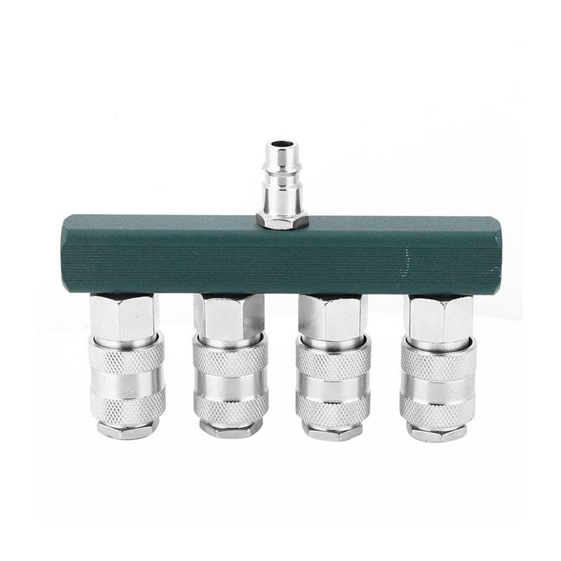 4 Way Air Hose Splitter, T 5 Port Quick Connect