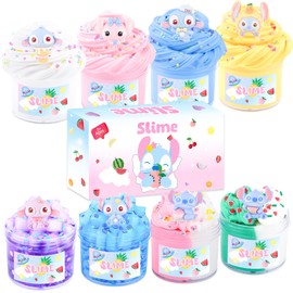 8 Pack Slimes Kit, Scented Butter Slime, Super Soft Clear Slime, Peach Cloud Slime Party Favors for Girls Boys Ages 8-12, Birthday Gift Cute Stuff, Soft & Non-Sticky, Goodie Bag Stuffers for Kids