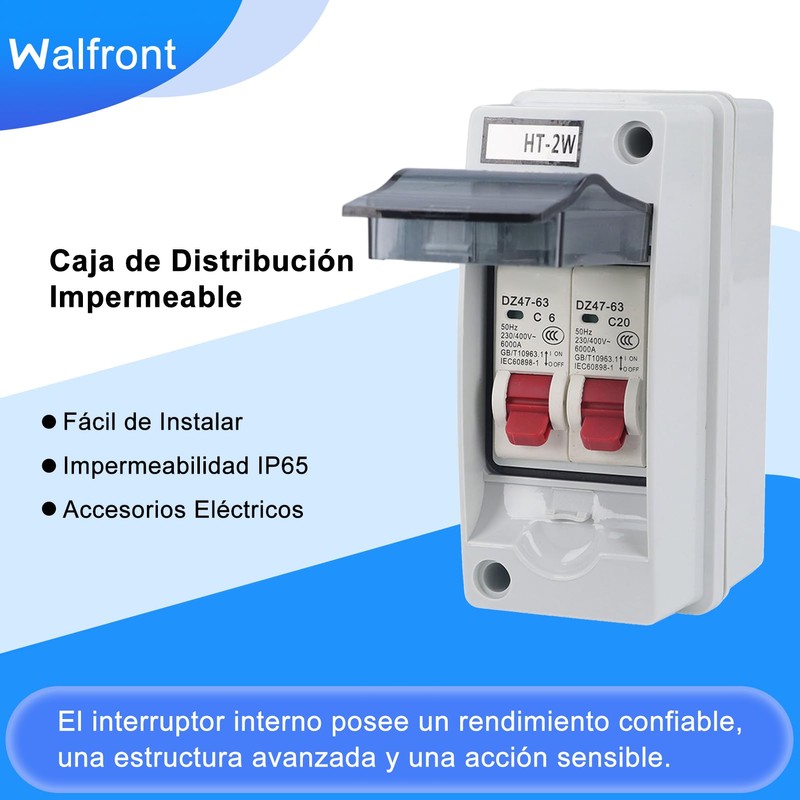 IP65 Distribution Box 2-Way MCB Circuit Breaker Box Transparent Cover