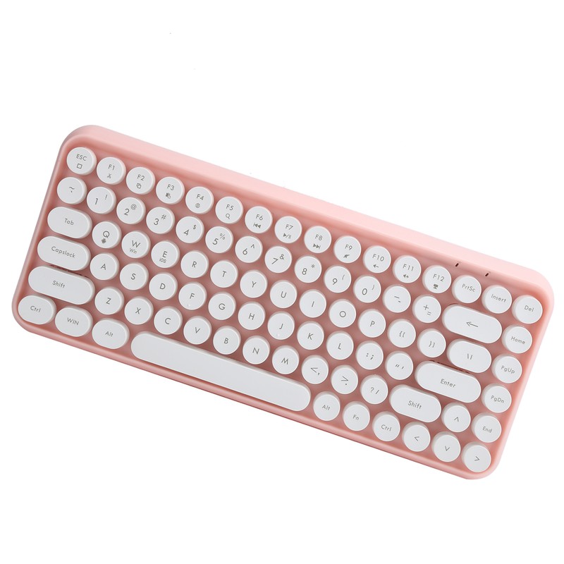 Ajazz Wireless Keyboard Bluetooth 84 Keys Retro Round Keycap Gaming