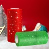 Lezevn 2 Rolls Christmas Sparking Tulle Roll Red Green Sparkling