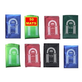 50 Pcs Mini Pocket Portable Travel Prayer Praying Rug Mat Namaz Carpet Islamic Gift Muslim Gifts Bulk Musallah Foldable Waterproof Salah Slalat Sajadah Sajda Sajjadah Gift Ramadan Eid Random