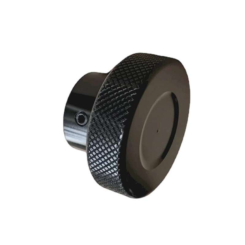 CHANCS Aluminum Alloy Handwheel Knurled Adjustment Black Handle 50mm(2") OD
