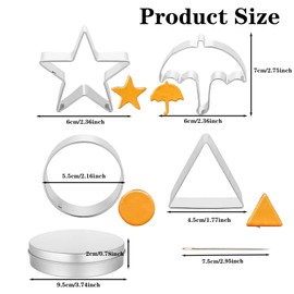 4-Piece Stainless Steel Cookie Cutter Set Baking Molds for Cookies, Candy and Pastry Fun Shapes (Umbrella, Triangle, Star, Round) Sugar Candy Making Tools Gift Set