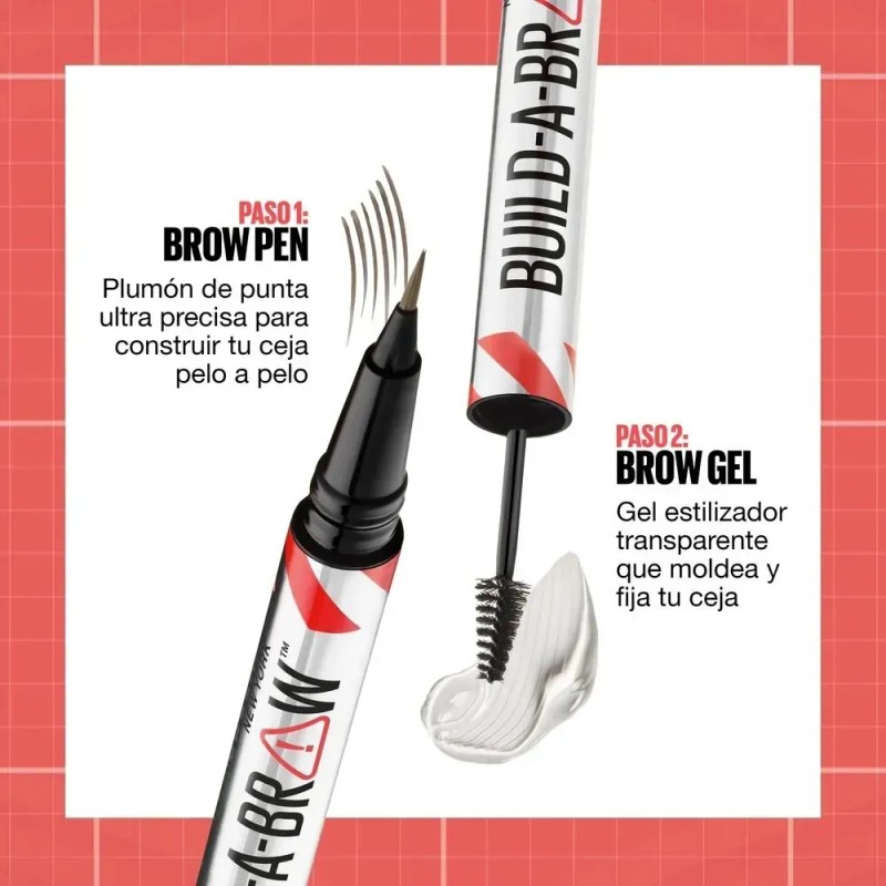 Plumón Y Gel Sellador De Cejas Maybelline Build A Brow