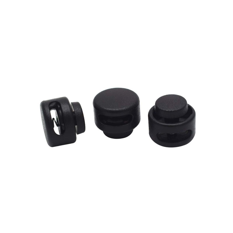 KEEJEA Cord Lock Toggles Black Plastic Stopper Mini Size 11.5mm