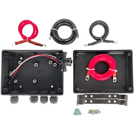 EZROAD 250A Pre-Wired Winch Solenoid Relay Control Contactor Box for 3000-5000lbs Electric ATV UTV SUV 4x4 Vehicle Boat Truck Dump Trailer 12V w/Jump Cable M6 Lug Storage Wire Kit