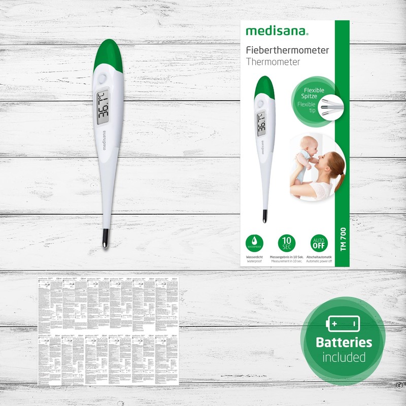 medisana TM 700 Termometro clinico digitale, Termometro con allarme febbre,