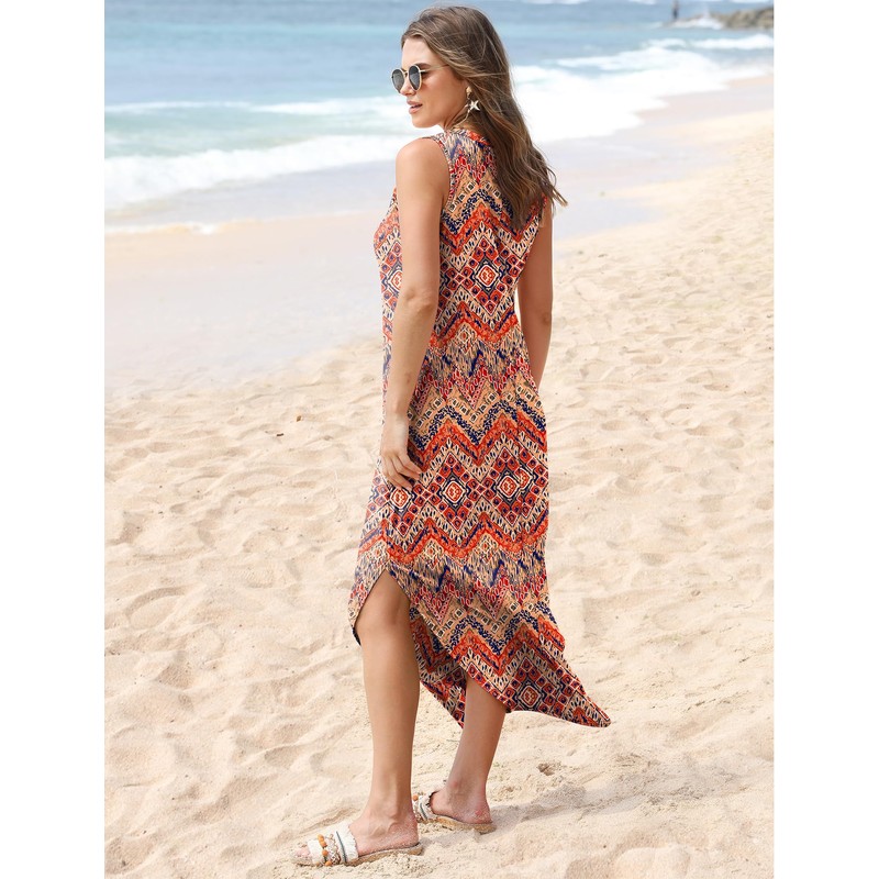 Sampeel Vacation Dresses for Women 2025 Summer Flowy Maxi Cute