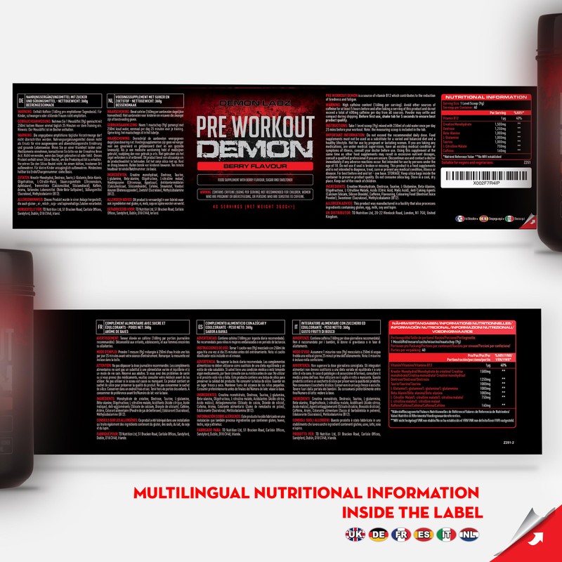 Pre Workout Beast Hardcore Pre Workout Booster with Caffeine, Creatine